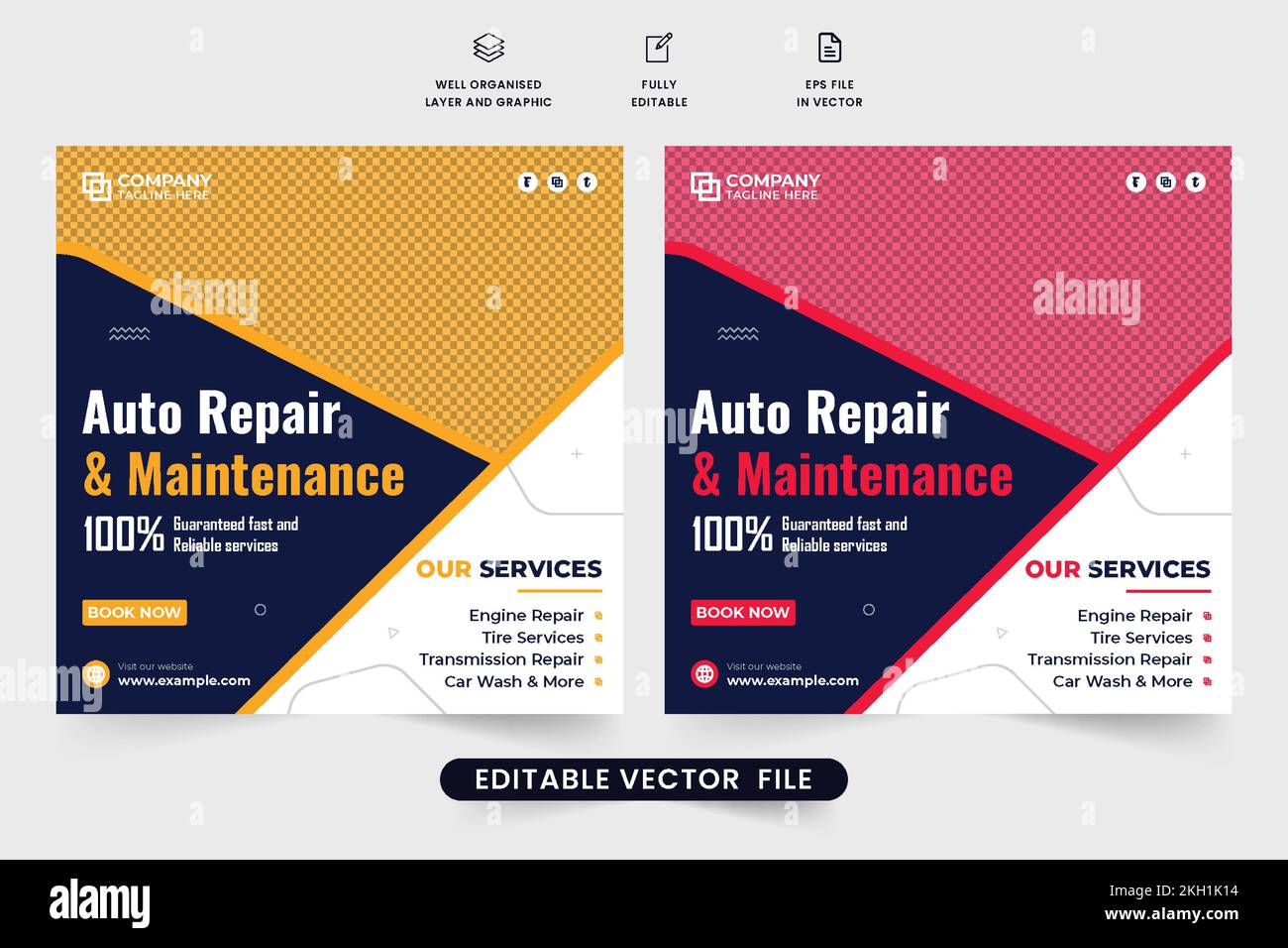 Automobile business management and repair service template for social