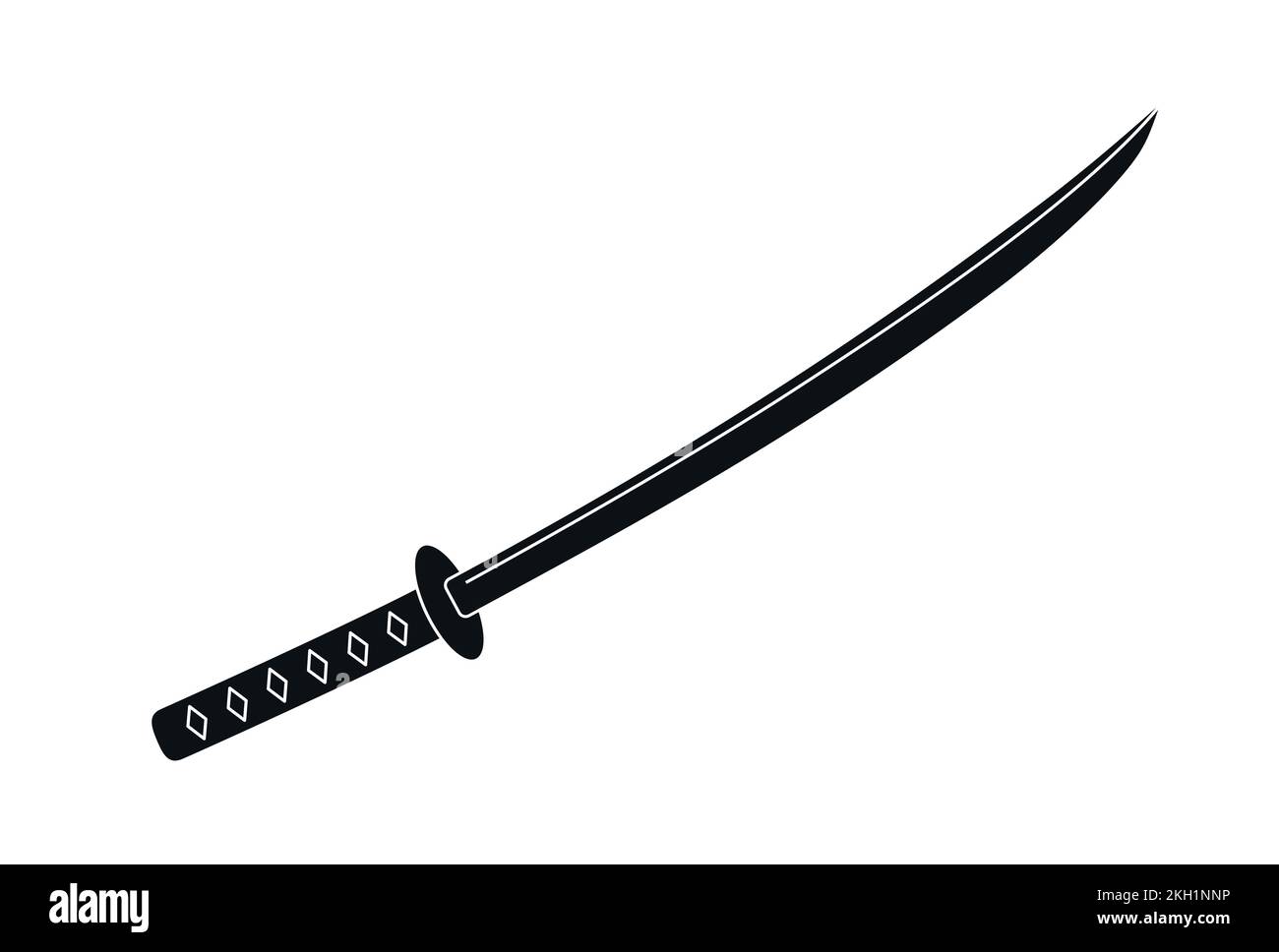 Japanese samurai sword symbol katana vector illustration icon Stock Vector