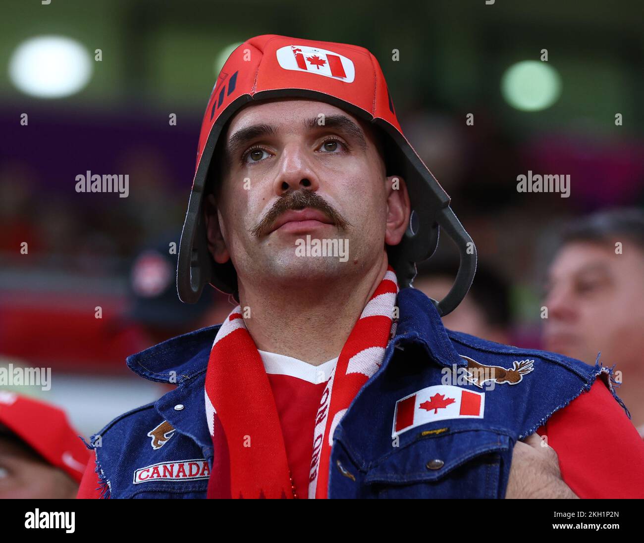 Al Rayyan, Qatar, 23rd November 2022. Canada fan in fancy dress during