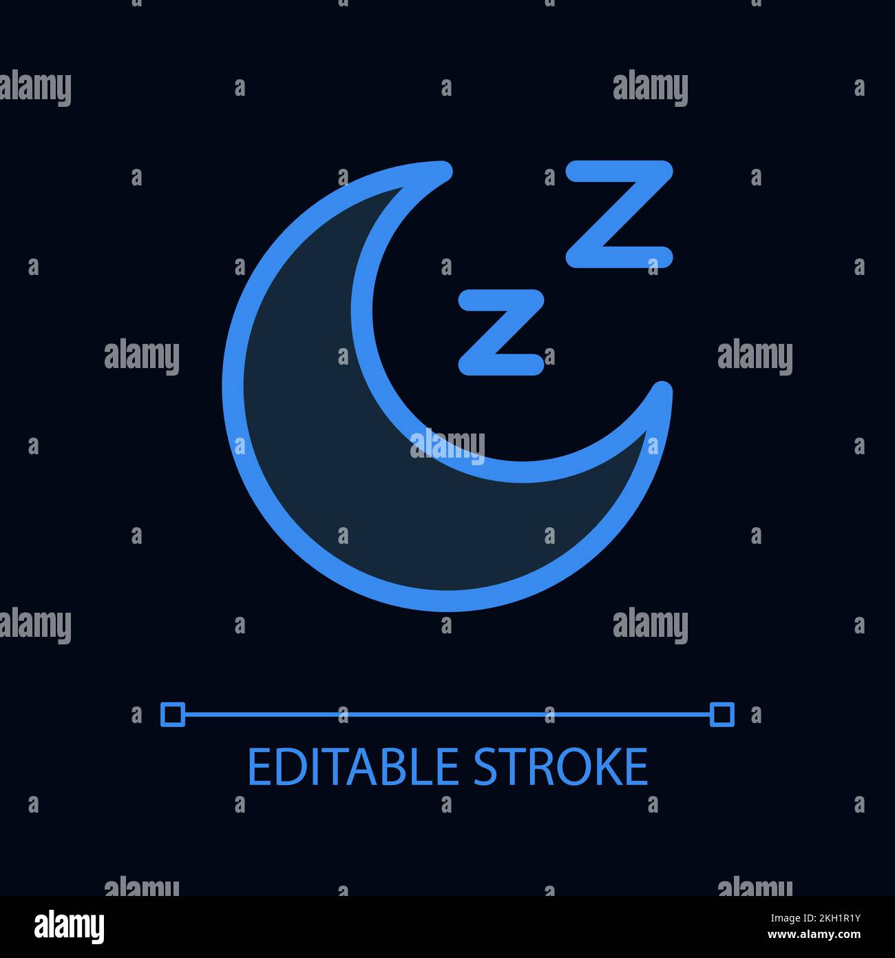 Sleep pixel perfect glassmorphism ui icon for dark theme Stock Vector