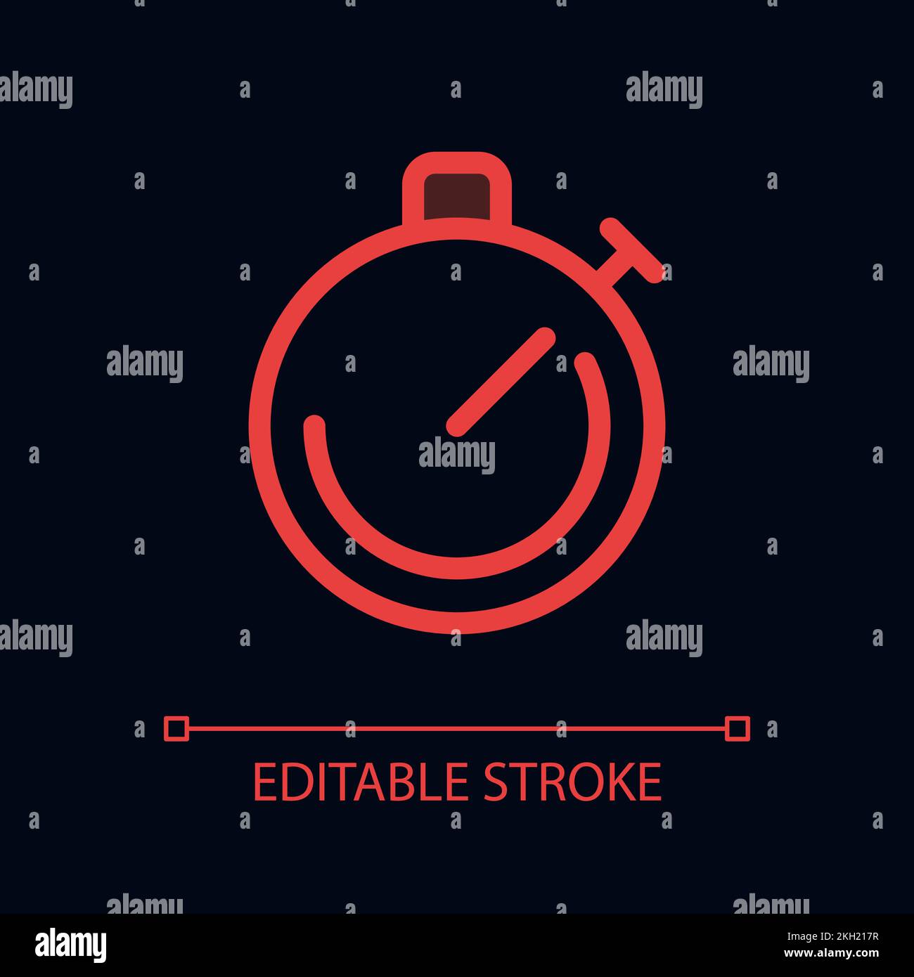 Stopwatch tool pixel perfect glassmorphism ui icon for dark theme Stock