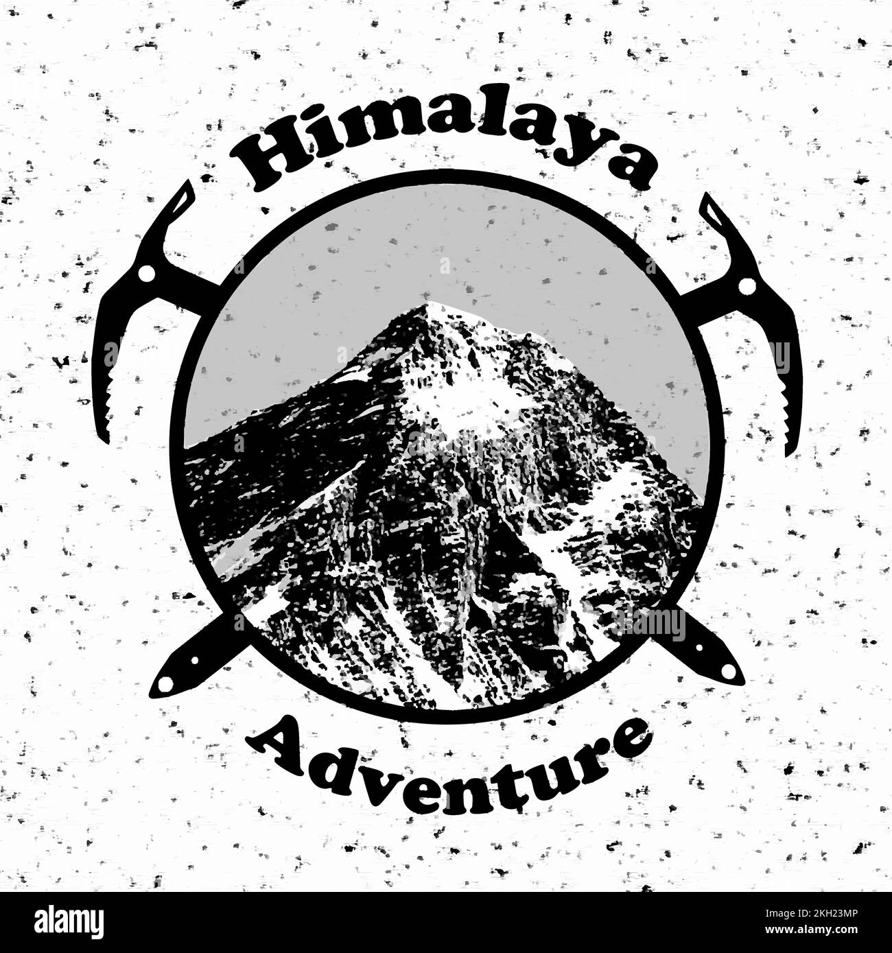Vector illustation logo of Mount Everest, himalayas mountains, Nepal