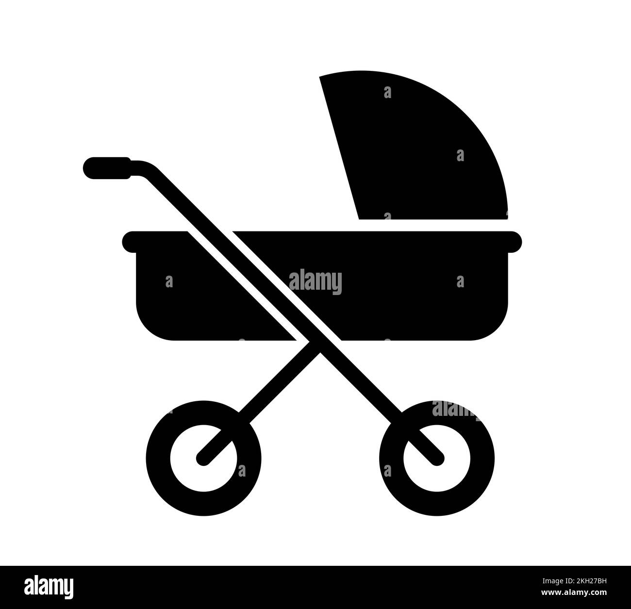 Stroller pushchair or pram baby carriage vector illustration icon Stock Vector
