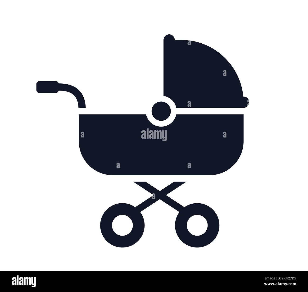 Stroller and pushchair baby carriage vector illustration icon Stock Vector