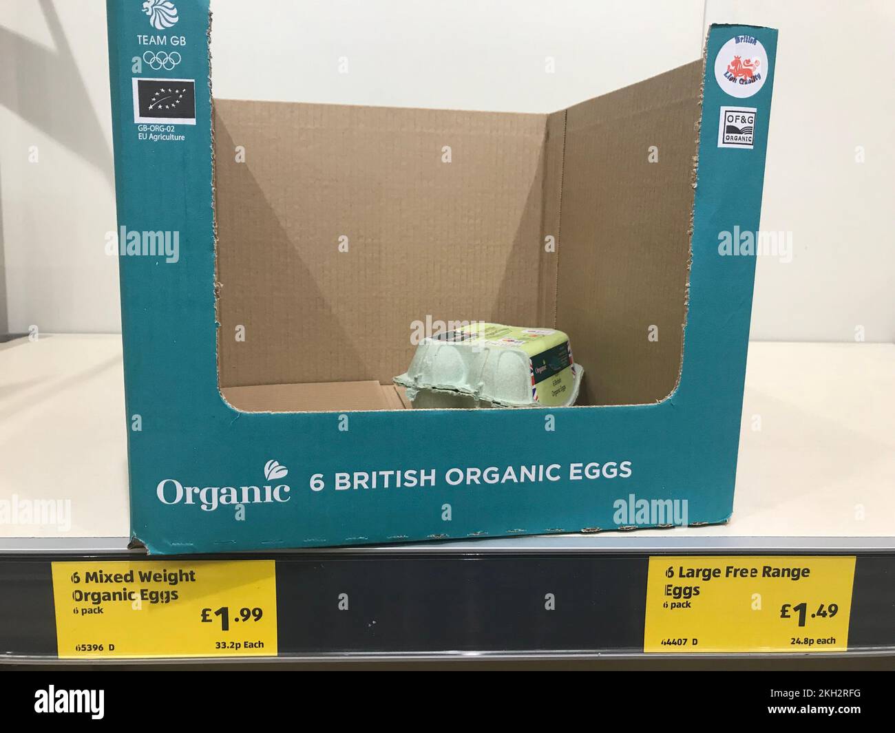 England UK 23rd November 2022 egg shortages in Maidstone Kent ALDI