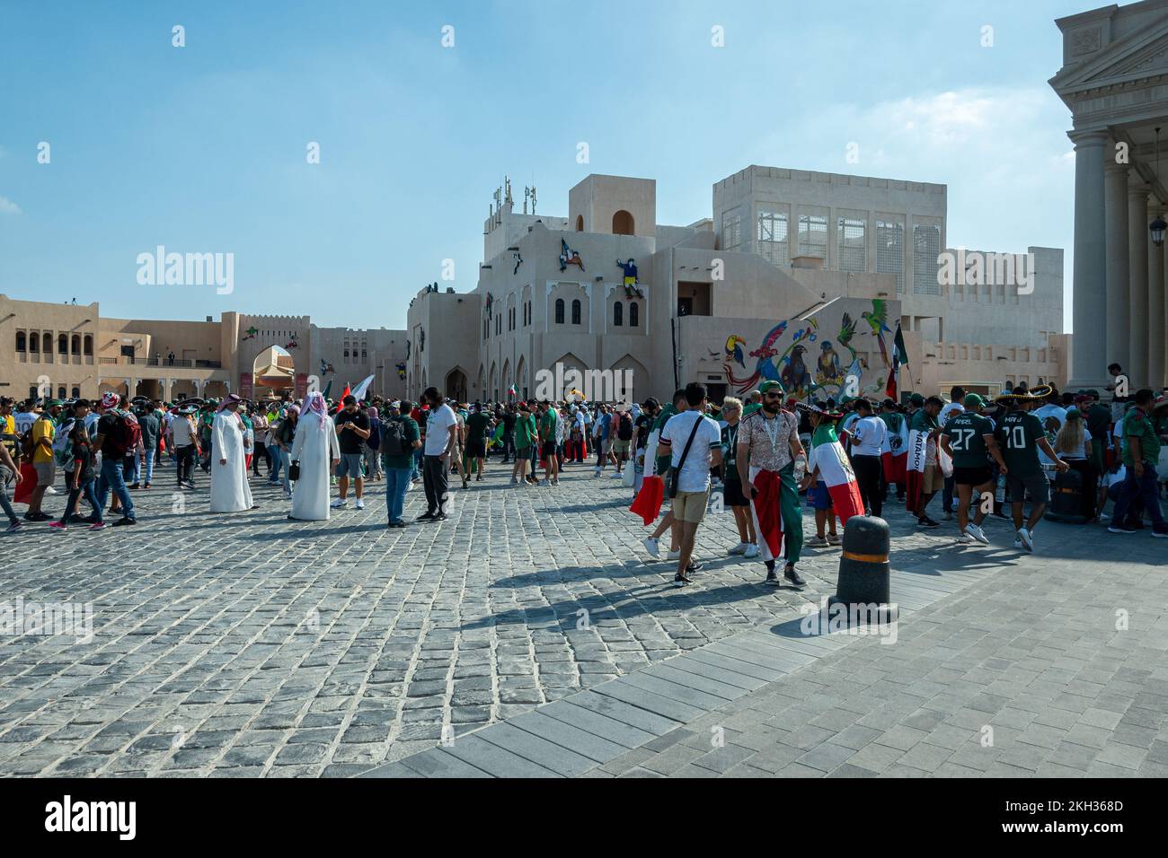 Mexicans Football Fans Celebrating victory in Katara cultural village