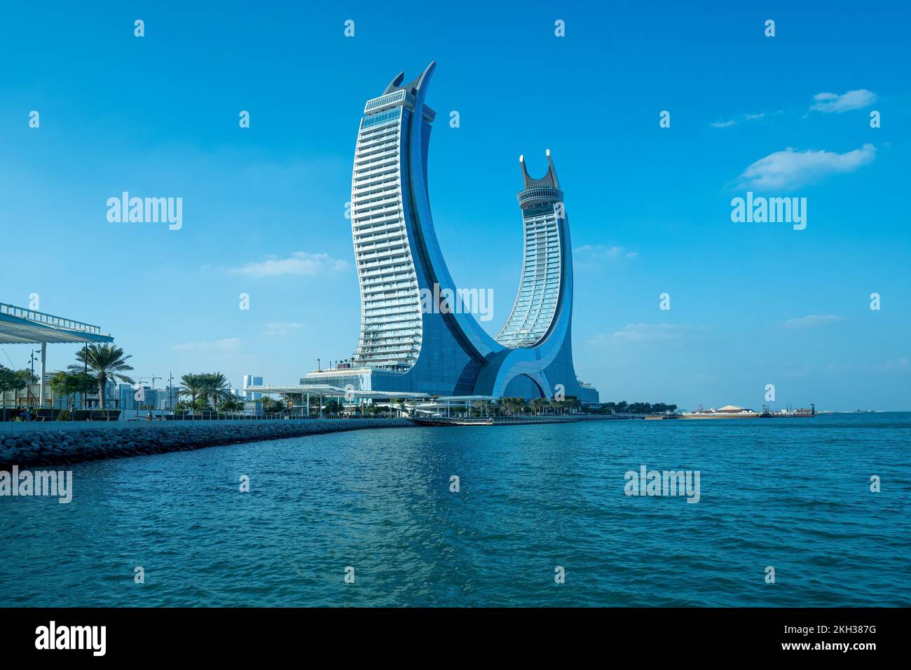 Crescent Tower Katara Hospitality Lusail Marina Park Qatar Stock Photo ...