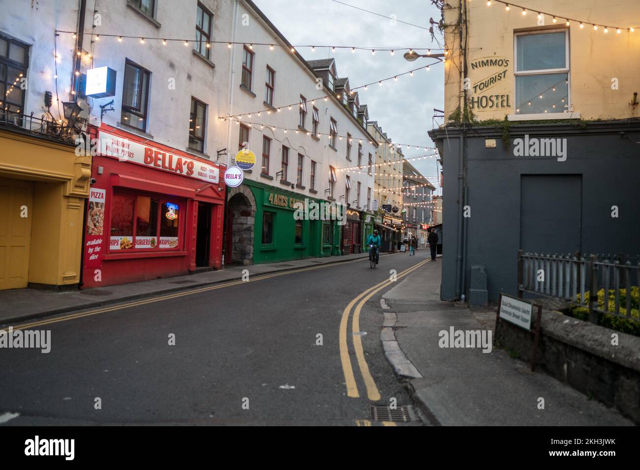 The main high street in Galway City. Stock Photo