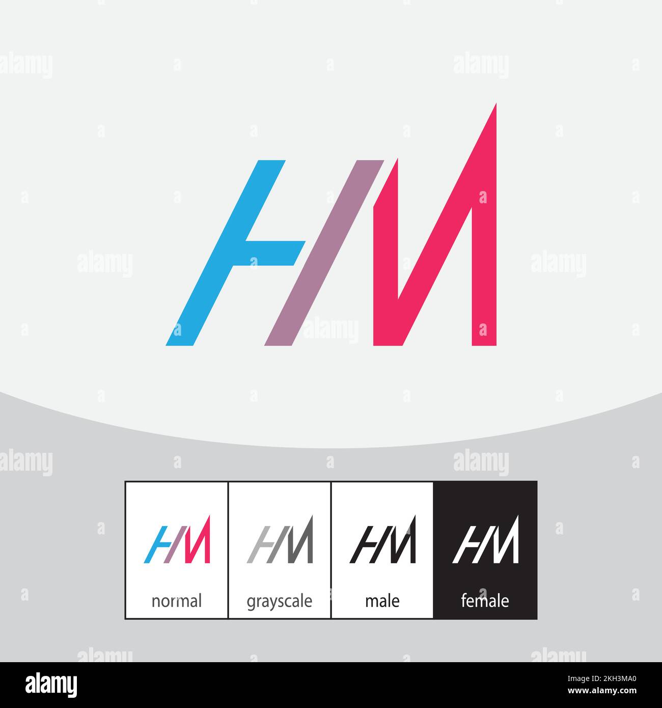 Letter HM logo design vector. Stock Vector