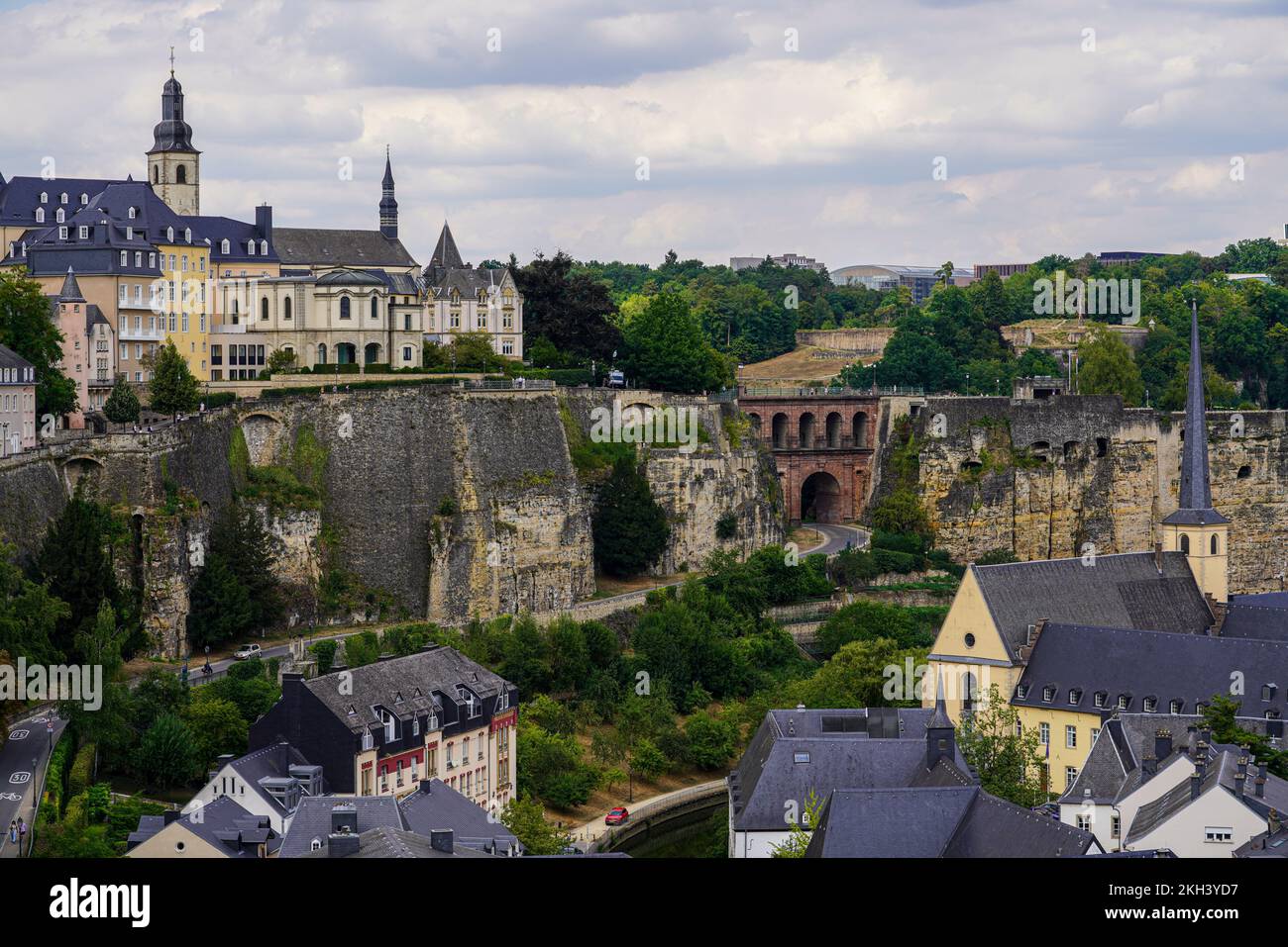 Since 1994, the old quarters and fortifications of the city of Luxembourg have been included in the Unesco World Heritage List. Stock Photo