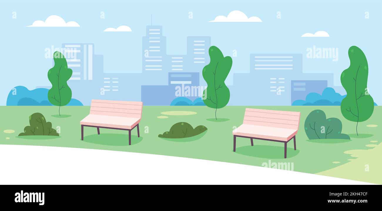 Empty public benches Stock Vector Images - Alamy