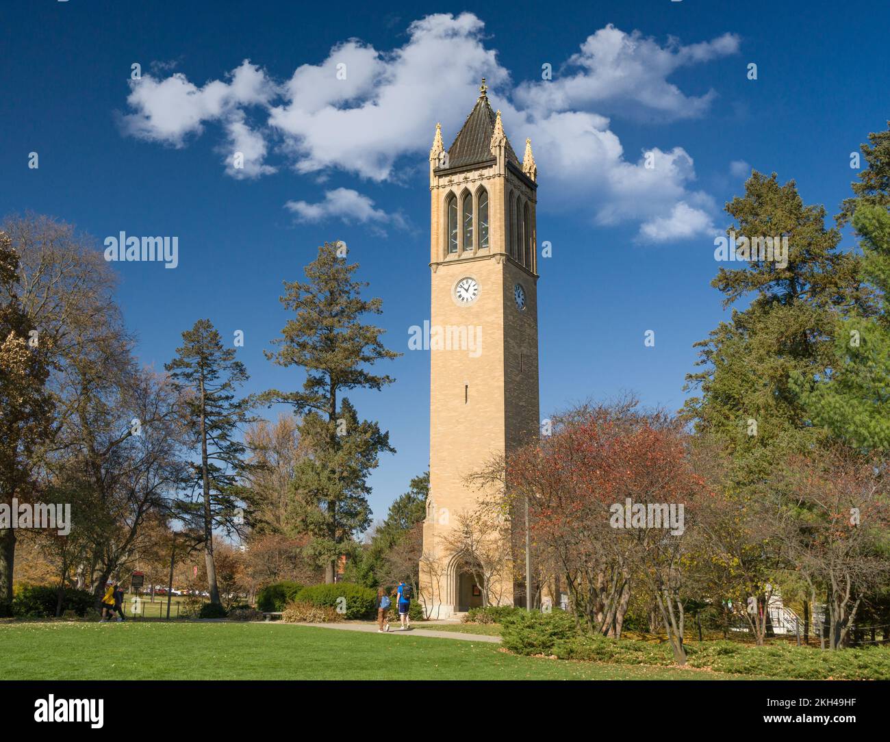 AMES, IA, USA NOVEMBER 1, 2022 Campanile tower on the campus of Iowa