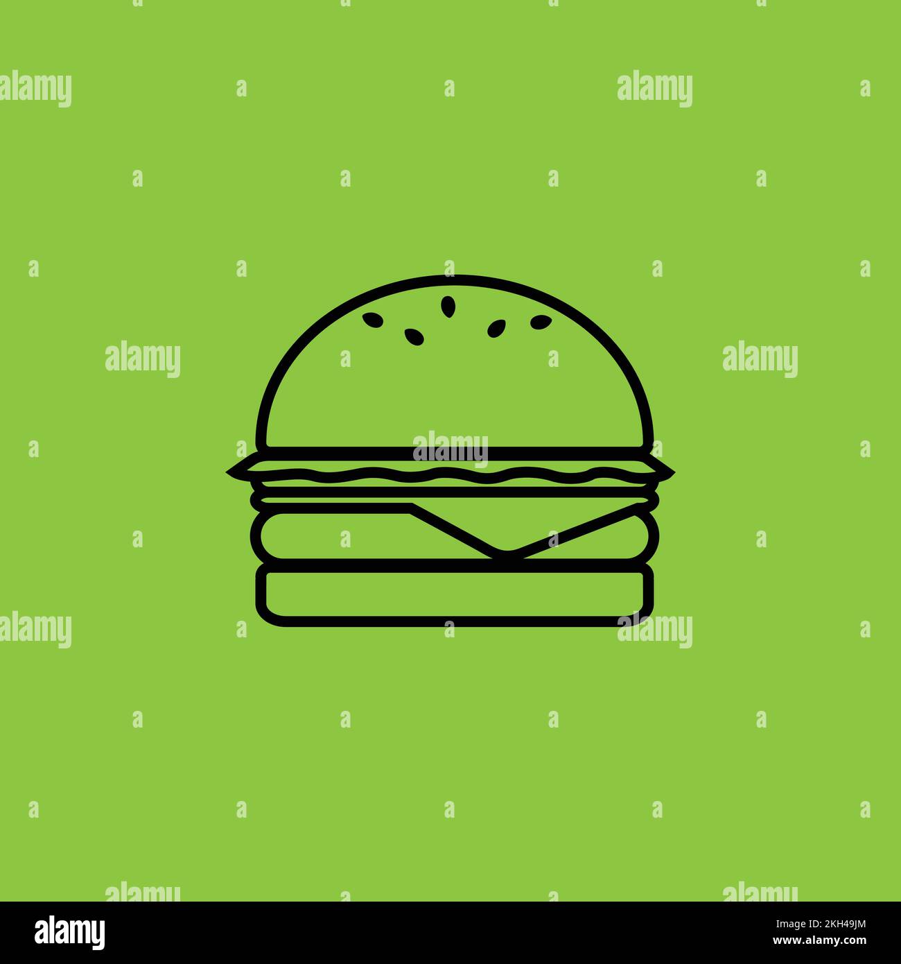 Hamburger icon isolated. Fast Food Concept. Stock Vector