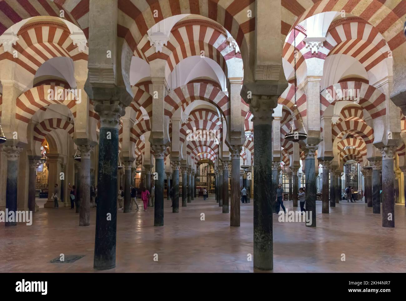 Pillars of the Mosque-Cathedral of Cordoba, Andalusia, Spain Stock Photo