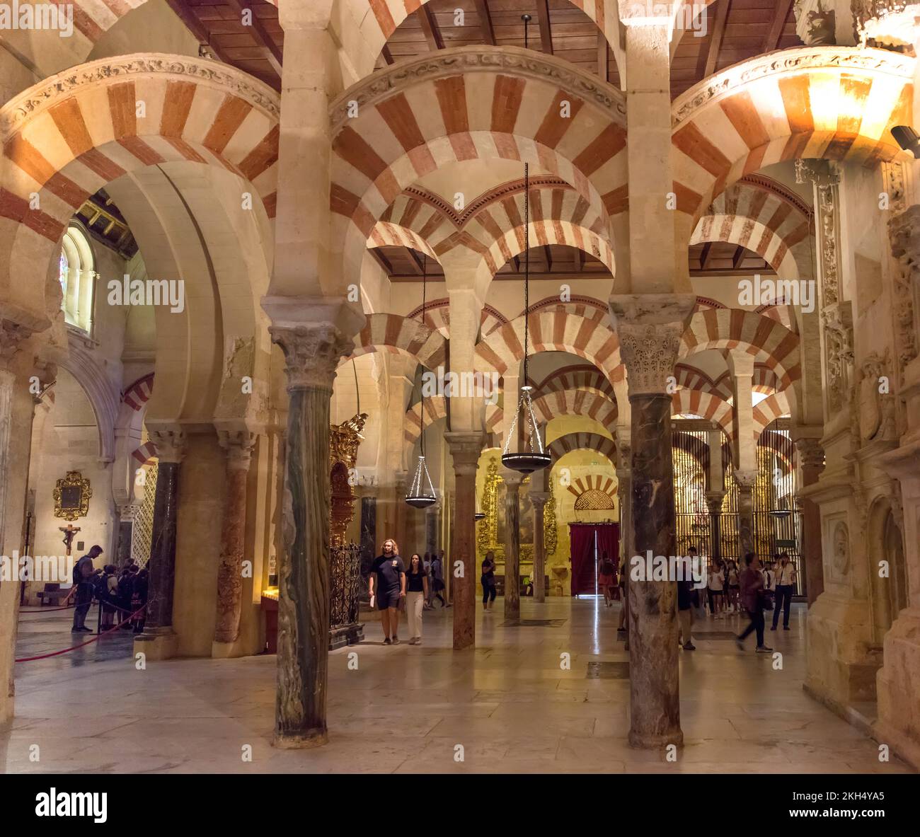 Pillars of the Mosque-Cathedral of Cordoba, Andalusia, Spain Stock Photo