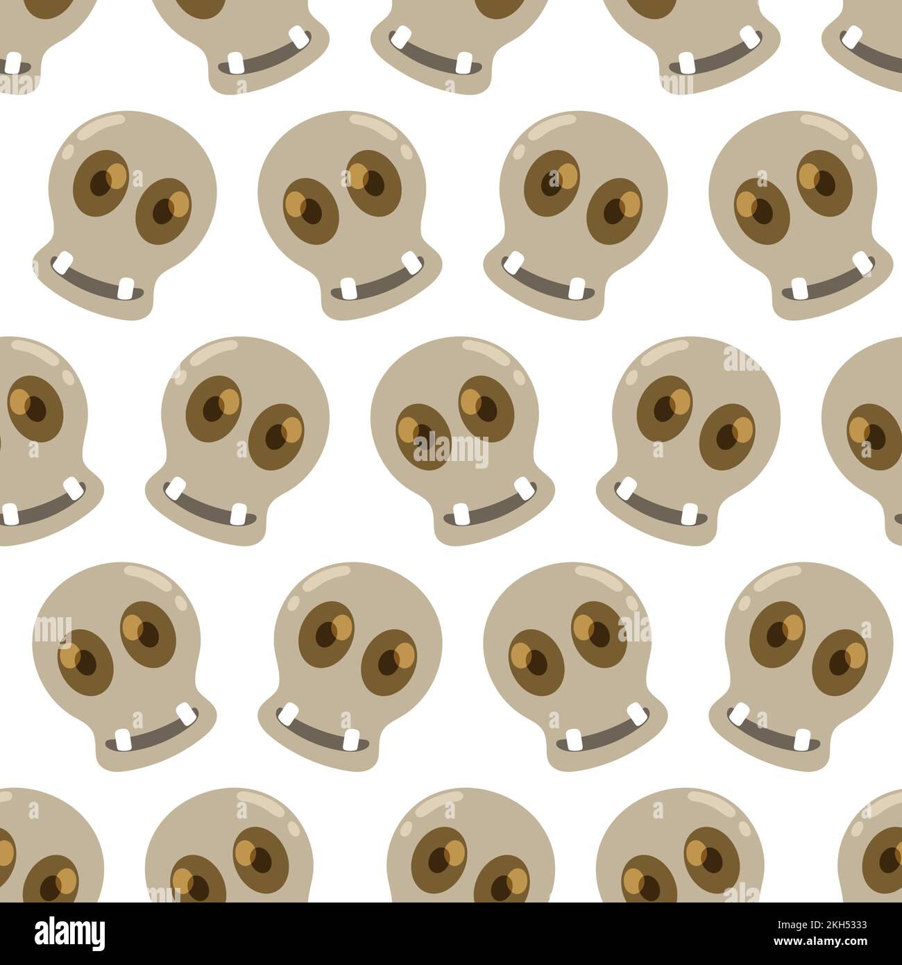 A set of cartoon skulls isolated on white background Stock Vector Image ...