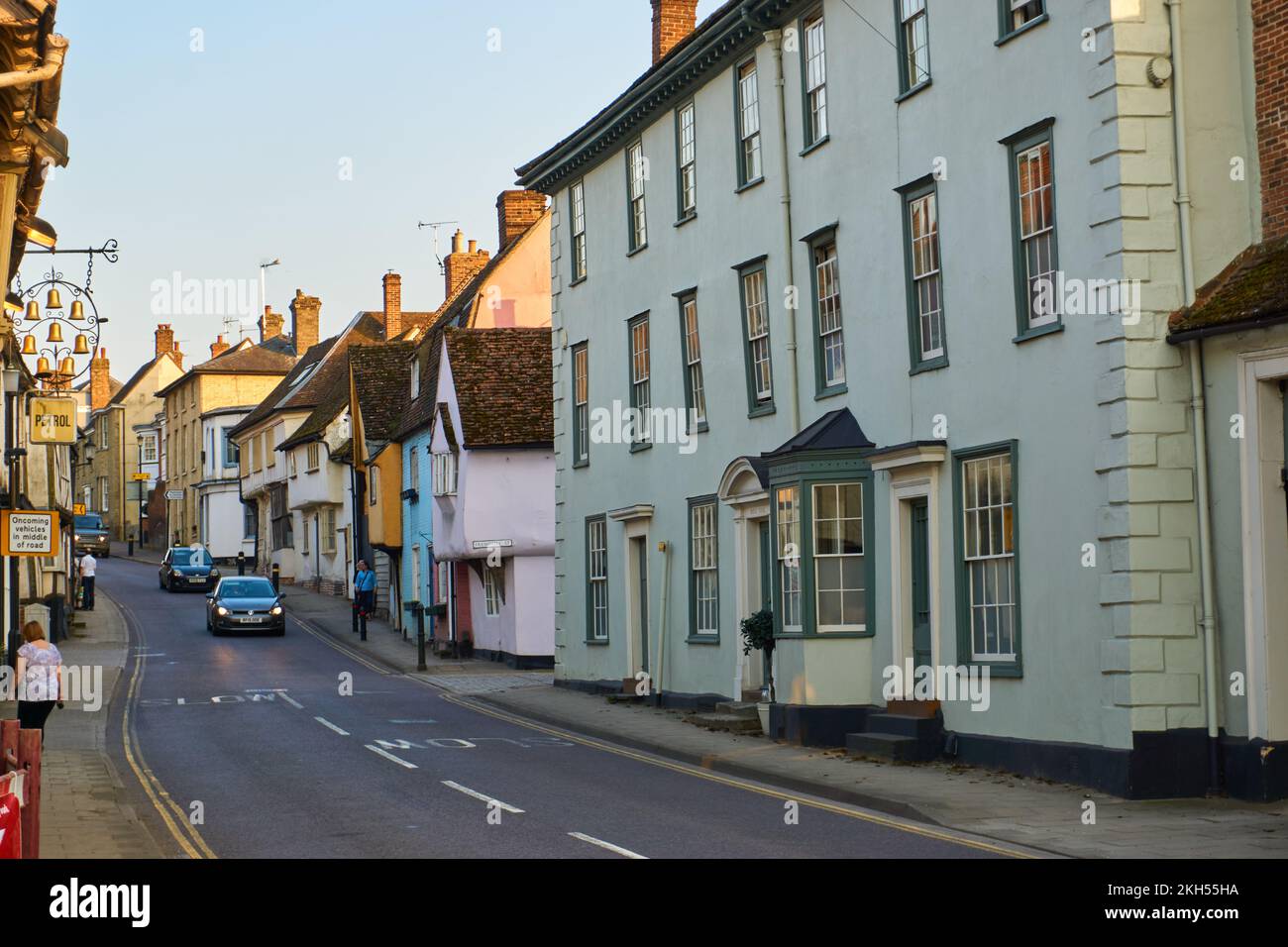 Saffron Walden High Street with traditional old fashioned buildings