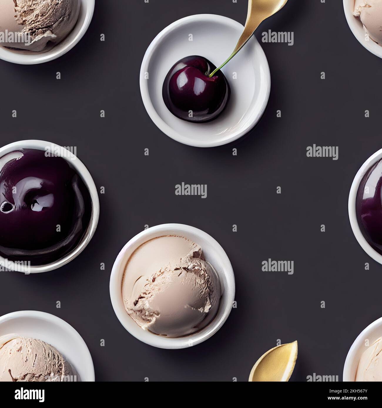 black cherry ice cream on seamless texture background. The endless tile