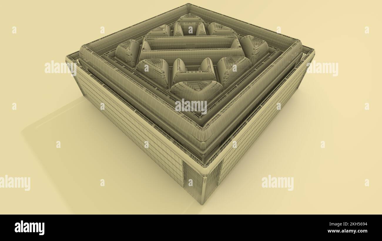 3D Illustration of an architectural structure. Architects, Modelers