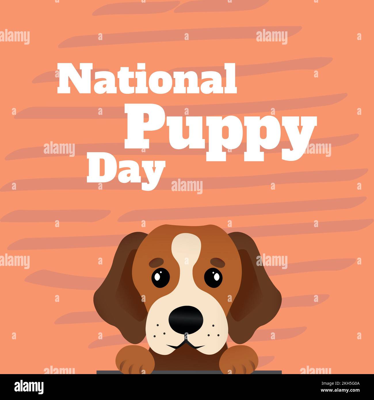 Composition of national puppy day text over dog icon Stock Photo