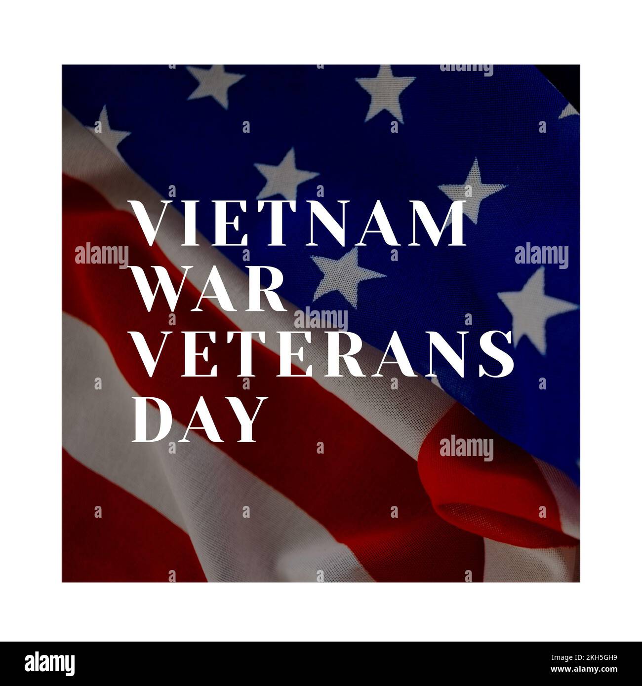 Composition of national vietnam war veterans day text over flag of usa Stock Photo