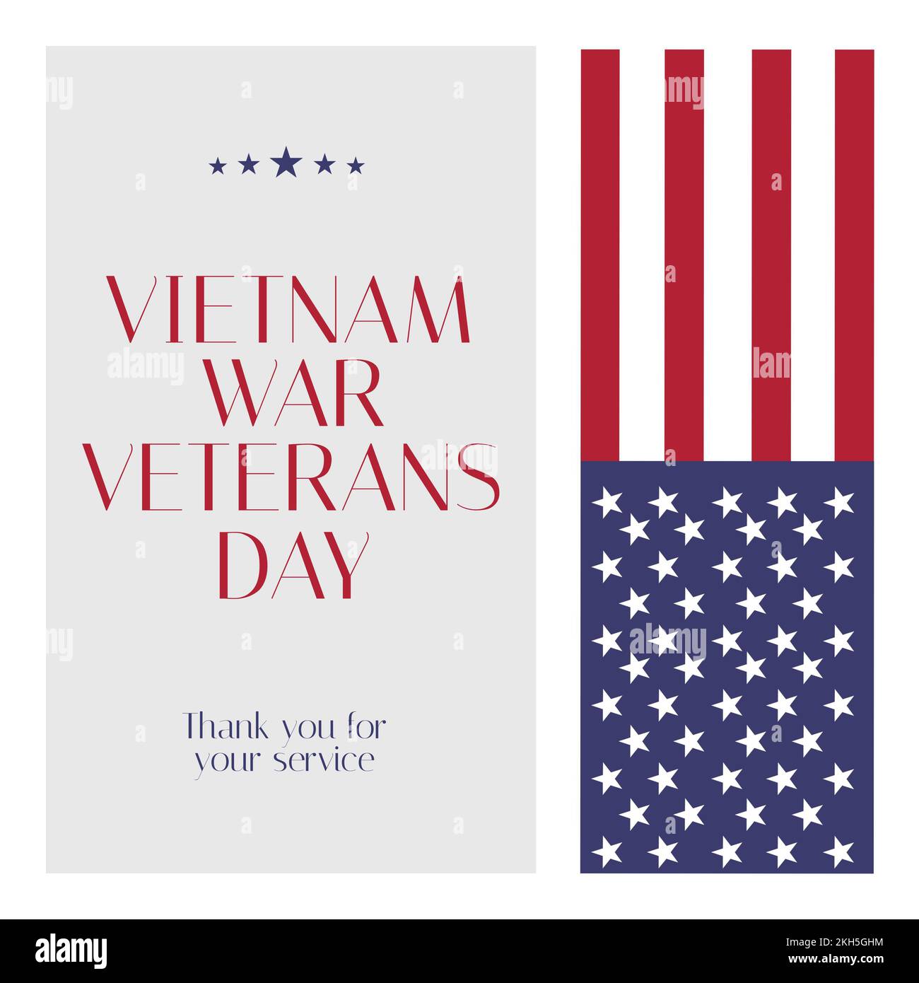Composition of national vietnam war veterans day text over flag of usa Stock Photo