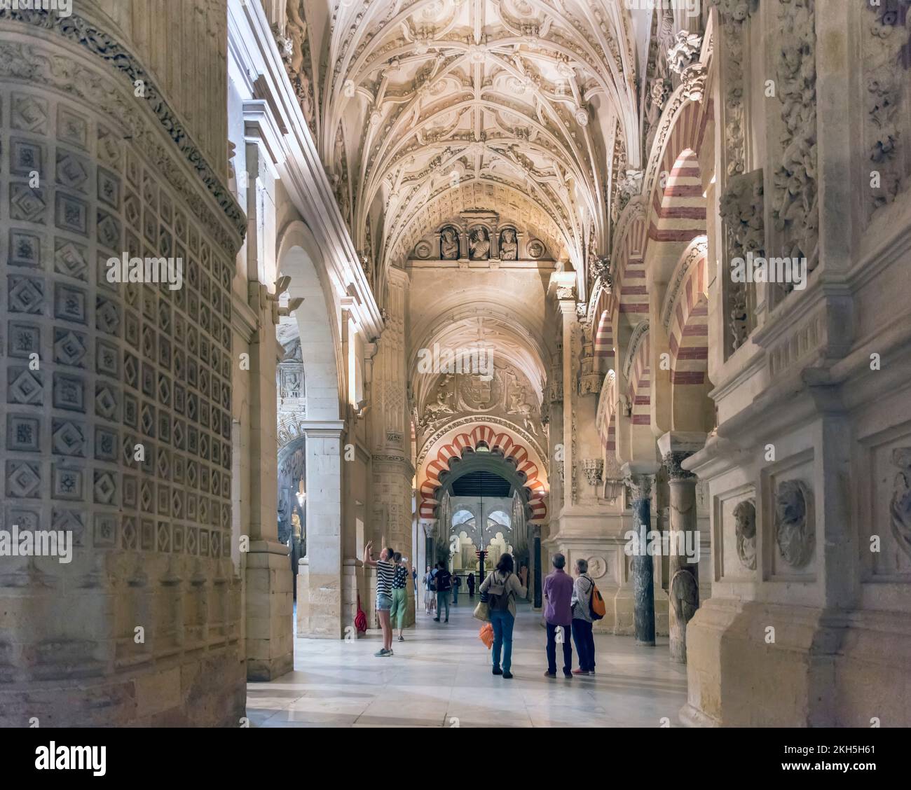 People in the Mosque-Cathedral, Cordoba, Andalusia, Spain Stock Photo