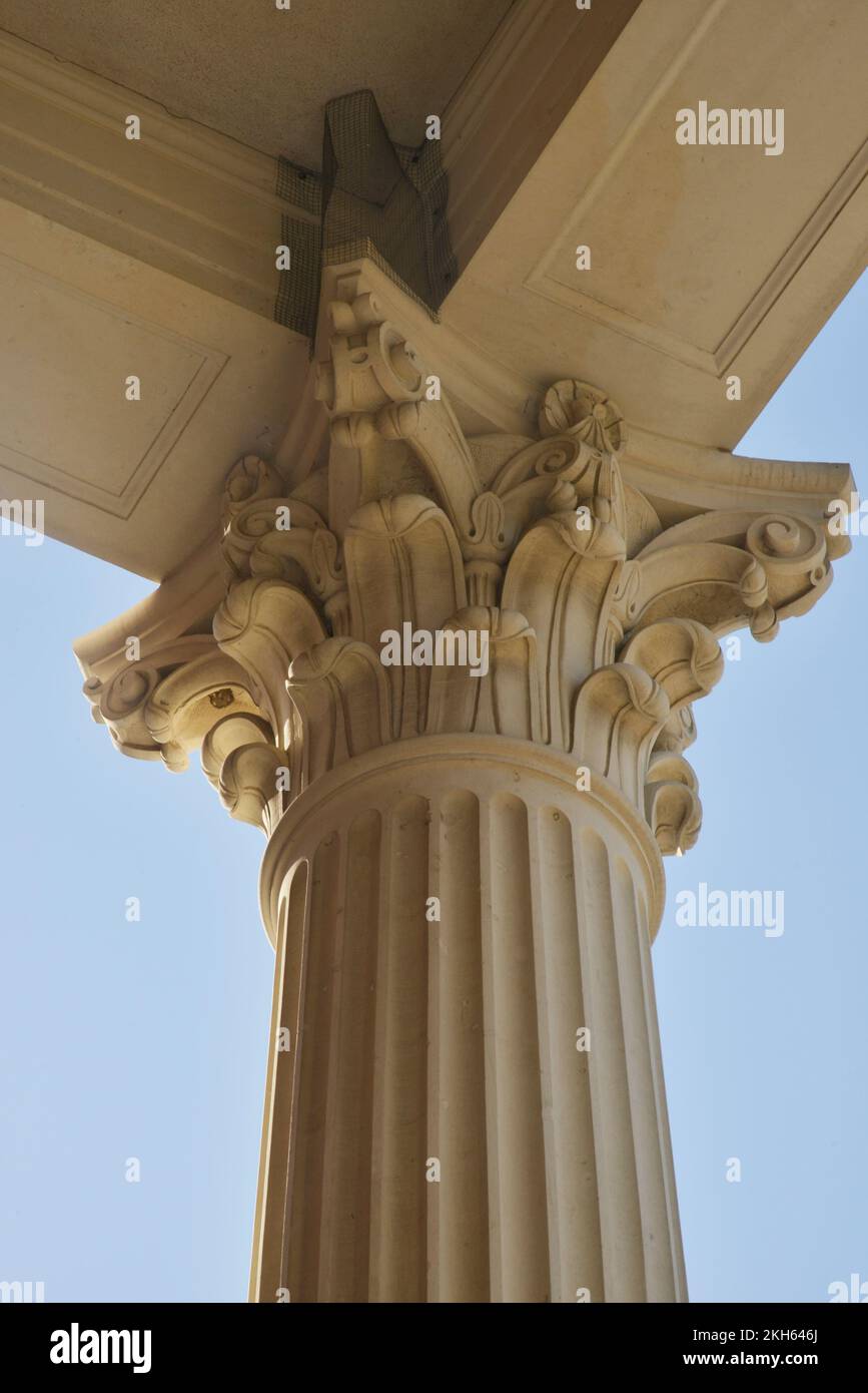 Corinthian Column Capitals at a large Texas University. Stock Photo