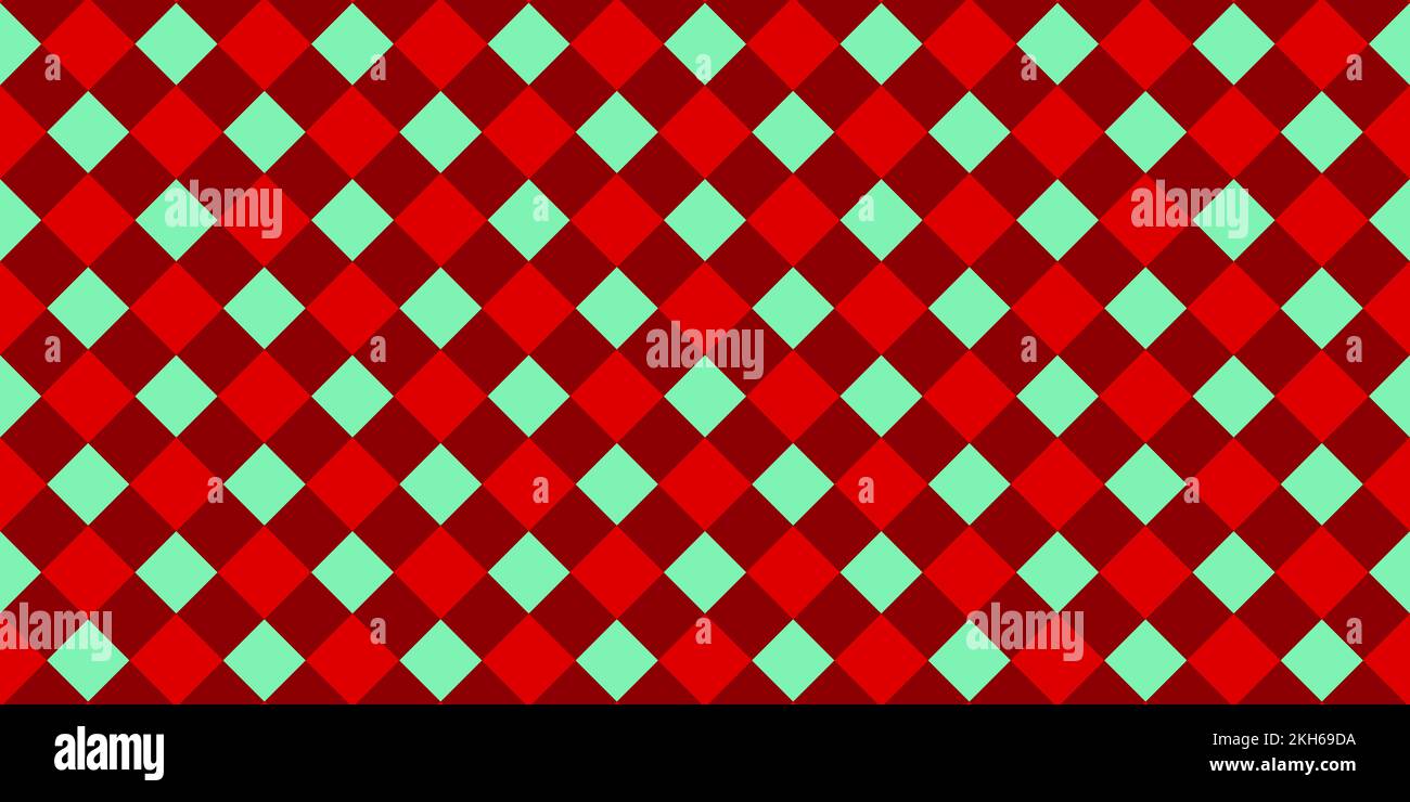 Seamless Diagonal Gingham Diamond Checkers Christmas Wrapping