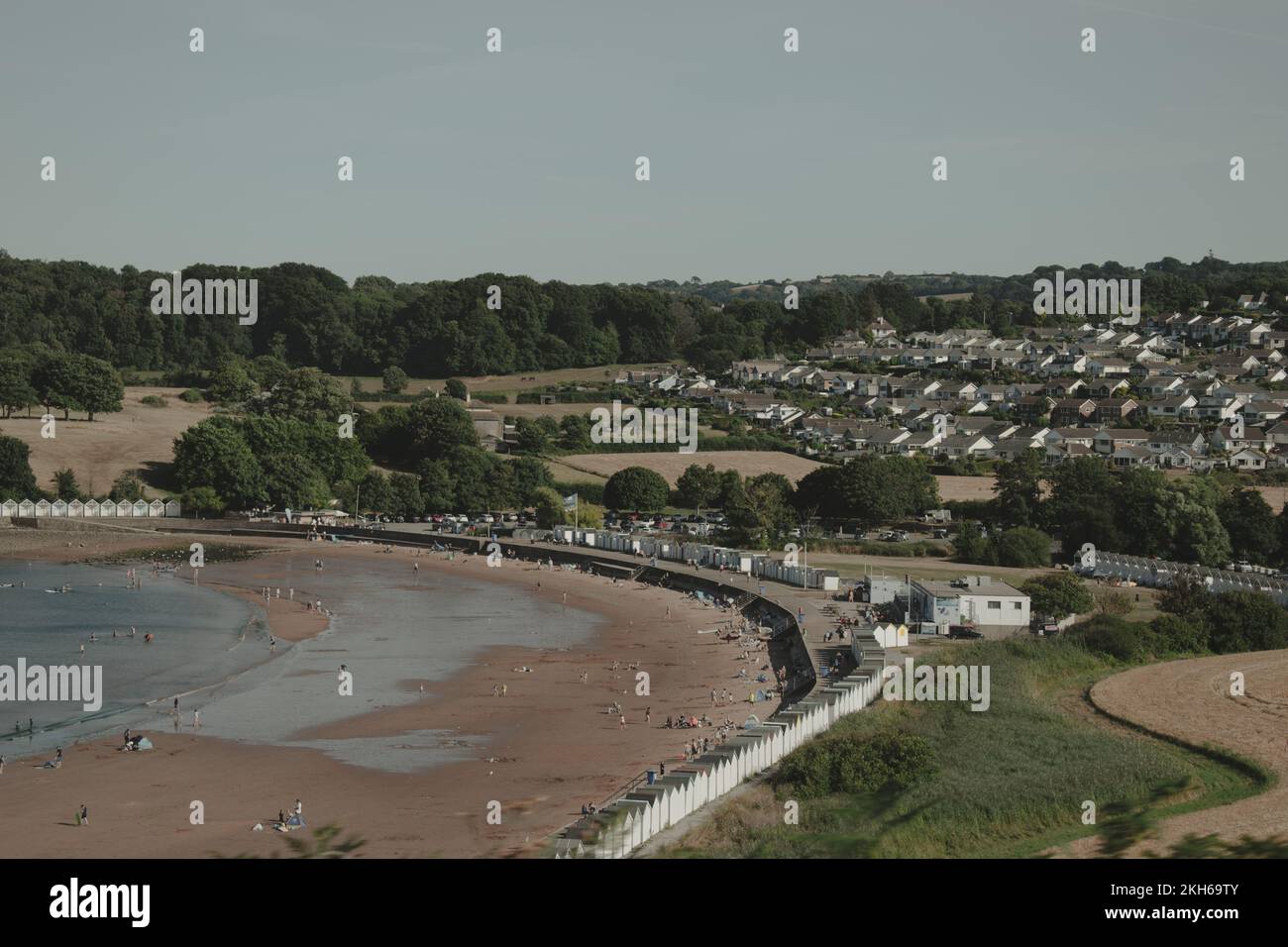 An aerial view of the Goodrington Sands in Paignton, Devon UK Stock