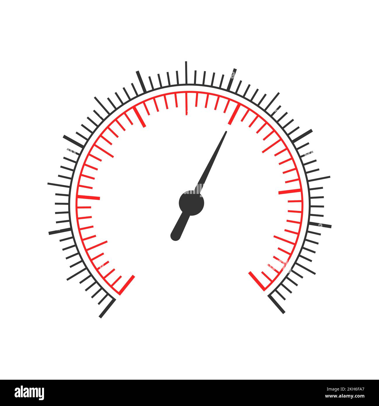 Round measuring scale with two charts anr arrow. 360 degree gauge