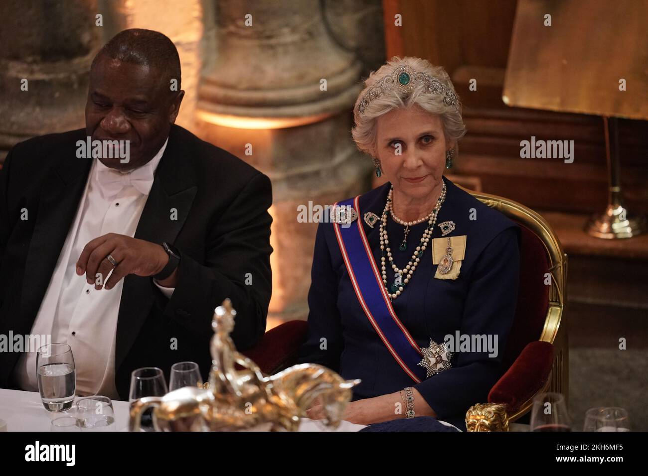 The Duchess of Gloucester during a banquet at the Guildhall in London, given by the Lord Mayor and City of London Corporation, for President Cyril Ramaphosa of South Africa, during his state visit to the UK. Picture date: Wednesday November 23, 2022. Stock Photo