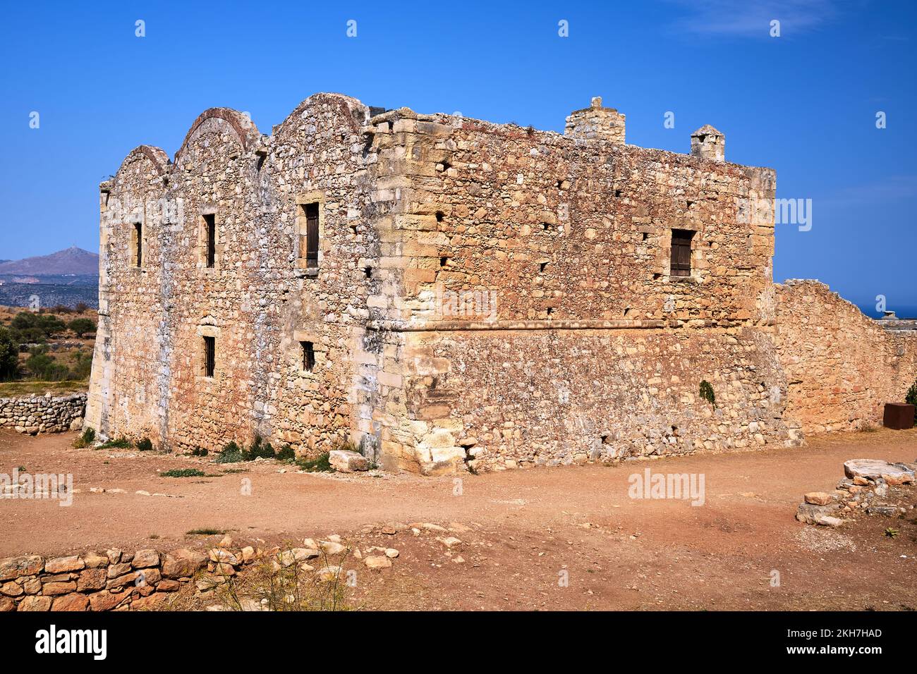 Aptera Fort A stone structure in the ruins of the ancient city of Aptera on the ...