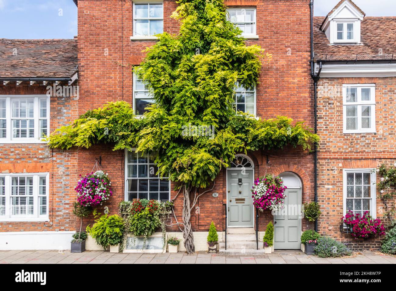 Houses on New Street, Henley on Thames, Oxfordshire, England Stock Photo
