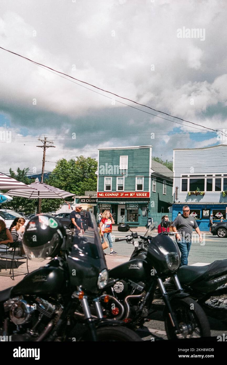 Main street in old North Conway, New Hampshire. Image captured on