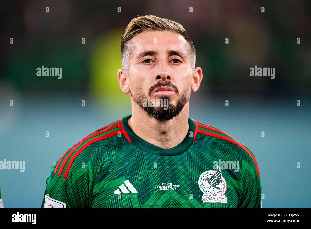 Doha, Qatar. 22nd Nov, 2022. Estadio 974 Portrait Hector Herrera of Mexico before the match between Mexico and Poland, valid for the group stage of the World Cup, held at Estadio 974 in Doha, Qatar. (Marcio Machado/SPP) Credit: SPP Sport Press Photo. /Alamy Live News Stock Photo