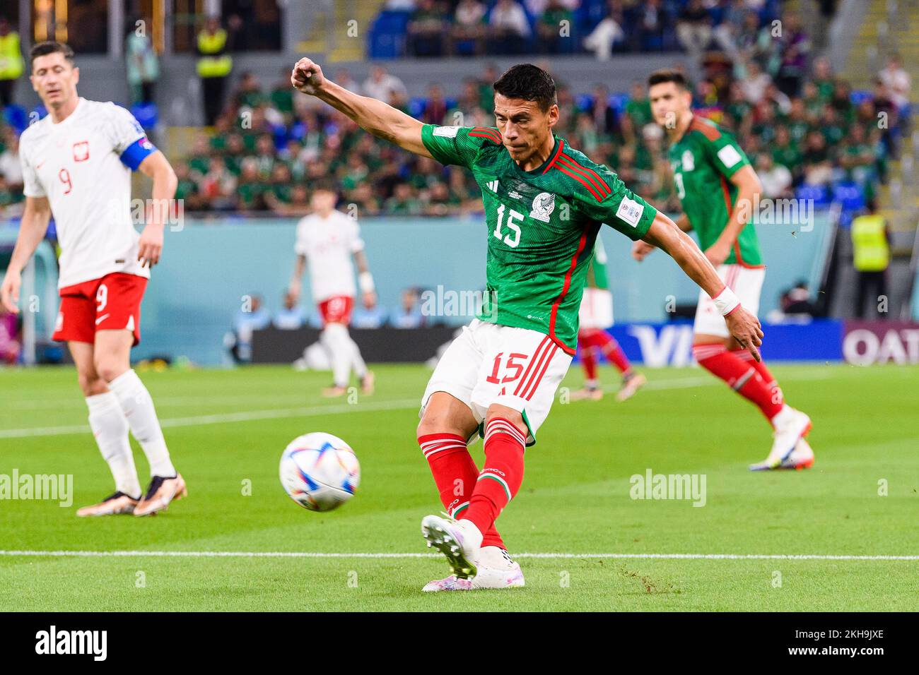 Doha, Qatar. 22nd Nov, 2022. Estadio 974 Hector Moreno of Mexico during a match between Mexico and Poland, valid for the group stage of the World Cup, held at Estadio 974 in Doha, Qatar. (Marcio Machado/SPP) Credit: SPP Sport Press Photo. /Alamy Live News Stock Photo