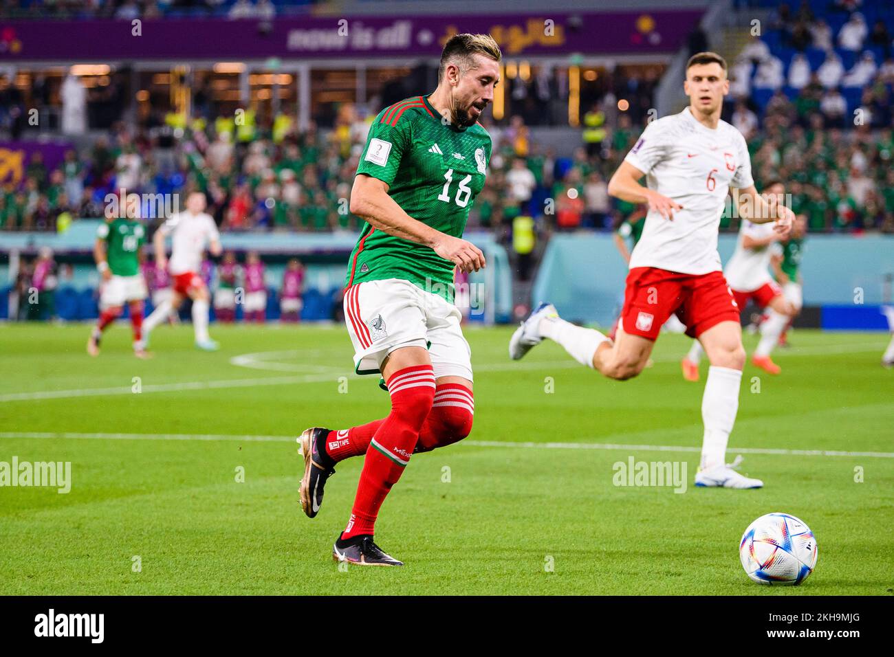 Doha, Qatar. 22nd Nov, 2022. Estadio 974 Hector Herrera of Mexico during a match between Mexico and Poland, valid for the group stage of the World Cup, held at Estadio 974 in Doha, Qatar. (Marcio Machado/SPP) Credit: SPP Sport Press Photo. /Alamy Live News Stock Photo