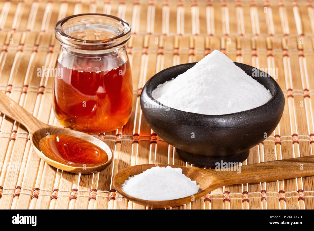 Baking Soda And Honey Bee Mixture That Provides Many Health Benefits Stock Photo Alamy
