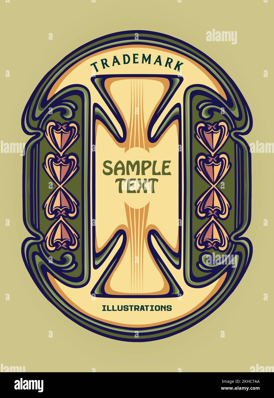 label-art-nouveau-antique-ornament-illustration-vector-illustrations