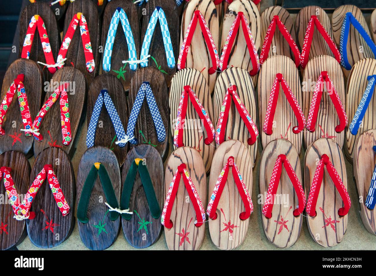 Traditional wooden footwear geta Ikaho Japan Stock Photo Alamy