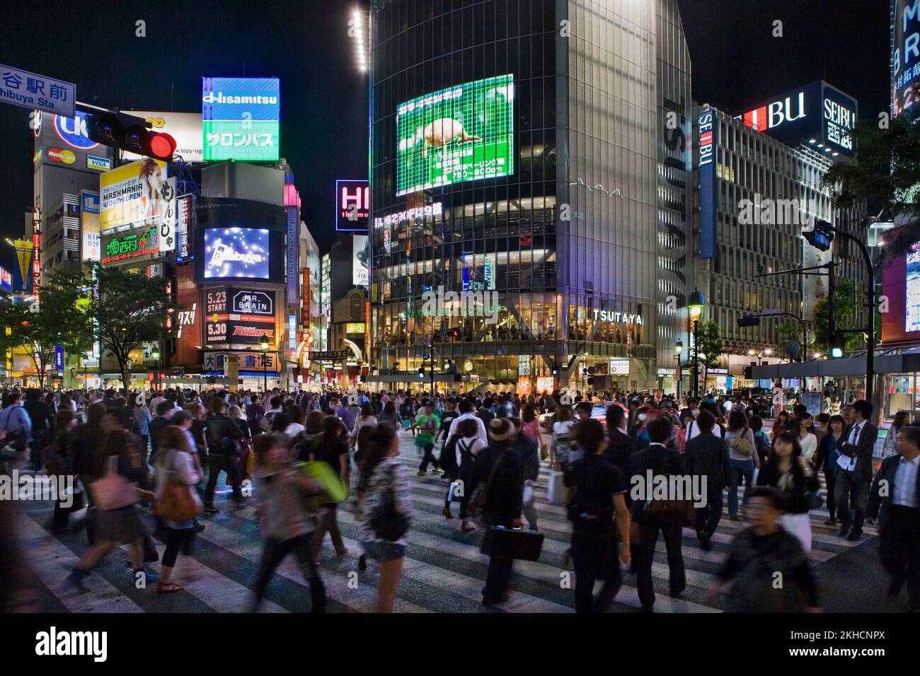 Traffic pedestrians evening Shibuya Tokyo Japan 2 Stock Photo