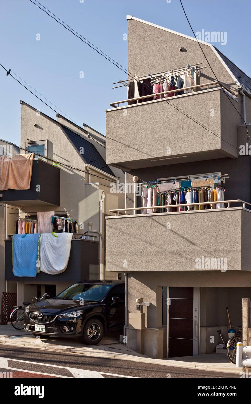 Typical compact residential units Nakaikegami Tokyo Japan Stock Photo