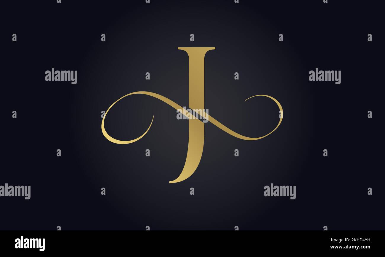 Luxury Letter J Logo Template In Gold Color. Initial Luxury J Letter Logo Design. Beautiful Logotype Design For Luxury Company Branding. Stock Vector