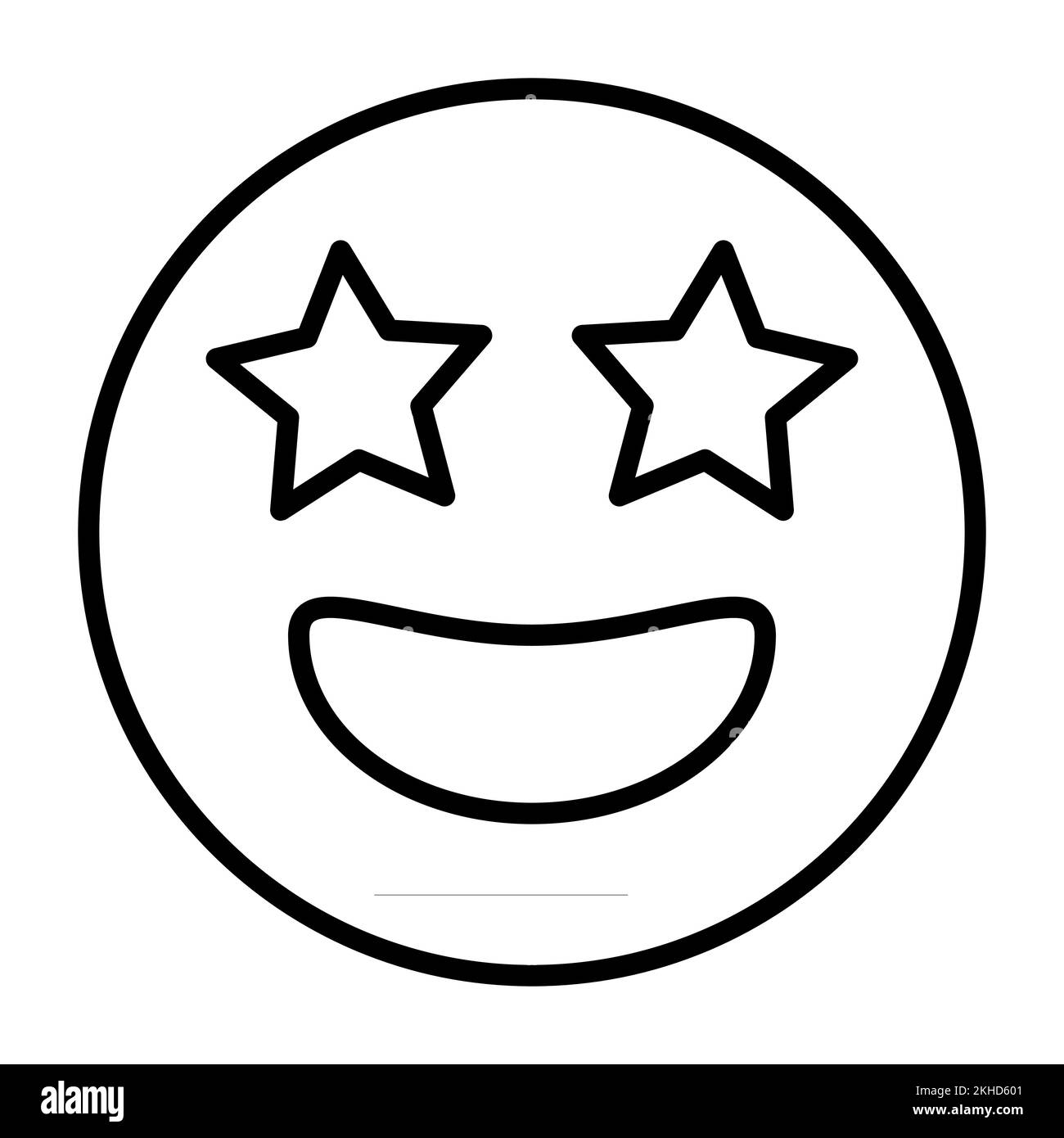 Superstar emoticon with starry eyes icon vector  star emoji sign for graphic design, logo, website, social media, mobile app, UI illustration Stock Vector