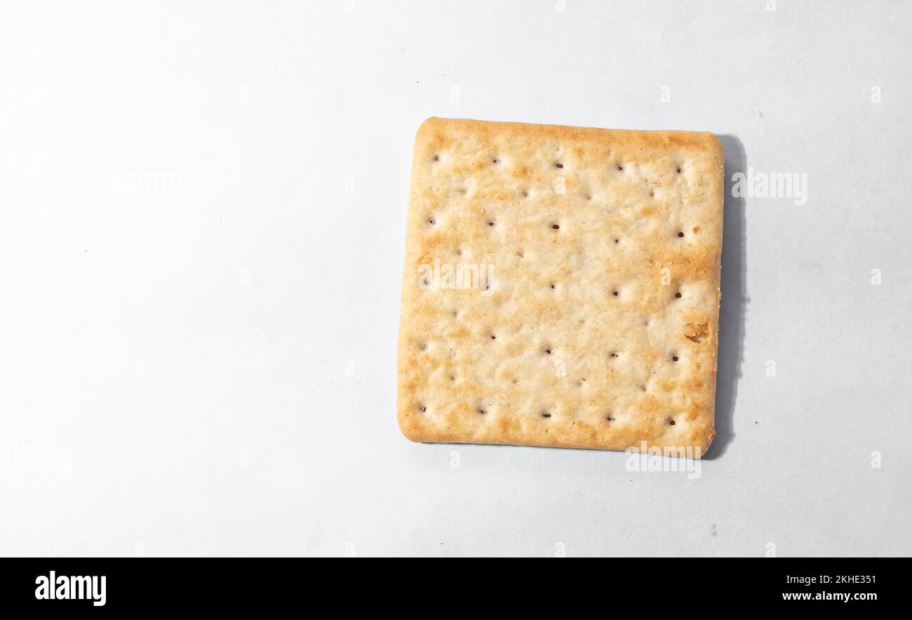 Salt crackers with white background for clipping. Stock Photo