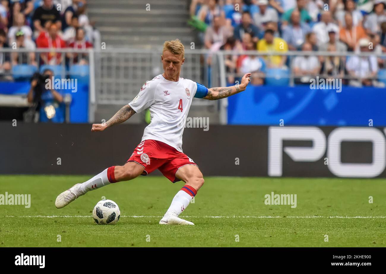 Samara, Russia – June 21, 2018. Denmark national football team centre ...