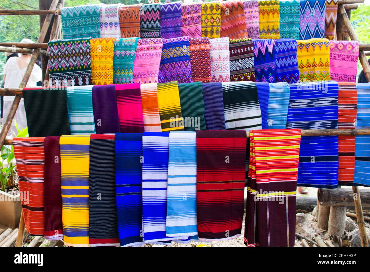 Material Karen Ethnic Fabric And Raw Hand Woven Cotton Ancient Pattern material-karen-ethnic-fabric-and-raw-hand-woven-cotton-ancient-pattern