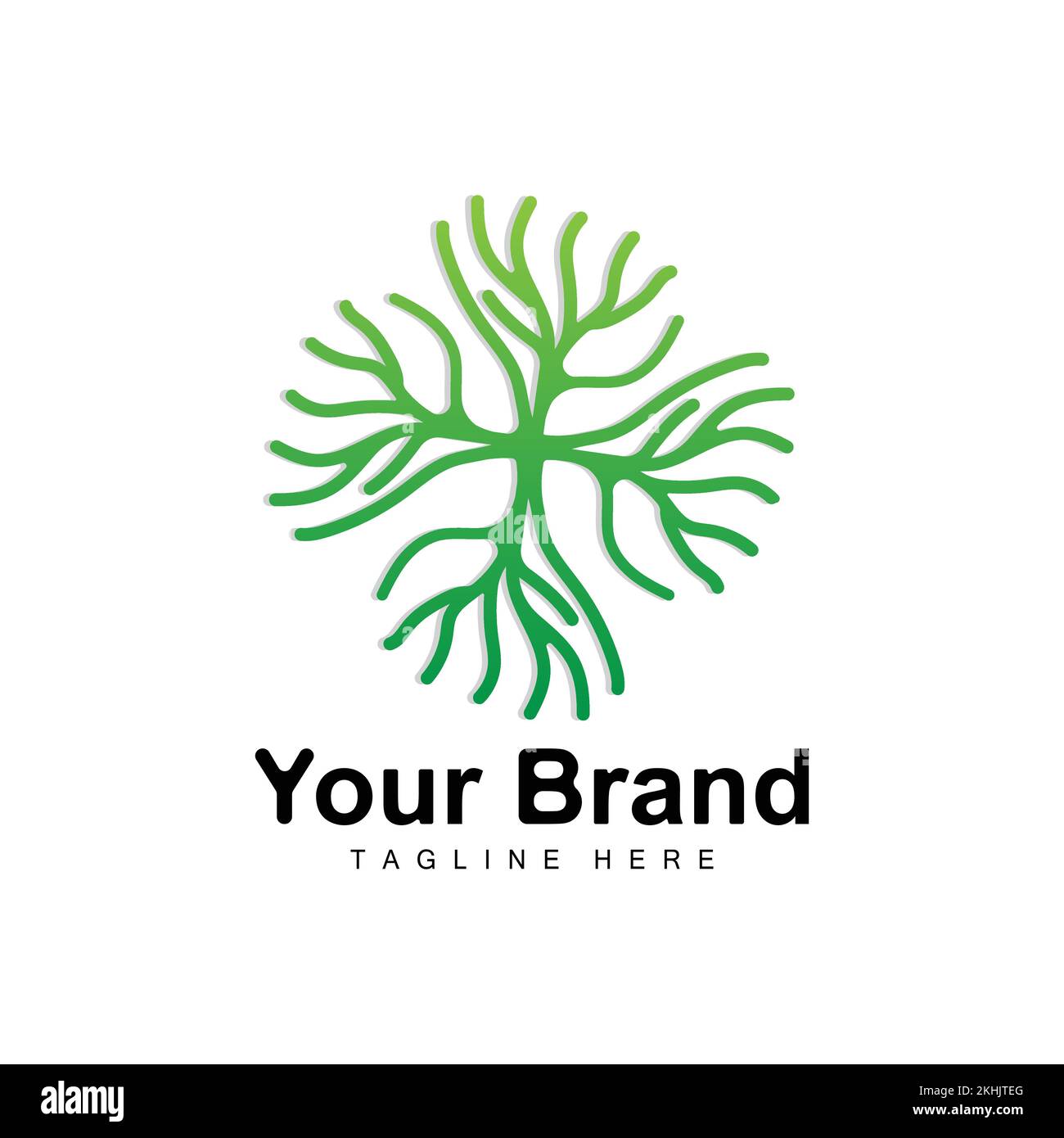 Coral Logo, Sea Plants Place Marine Animals, Ocean Vector, Seaweed