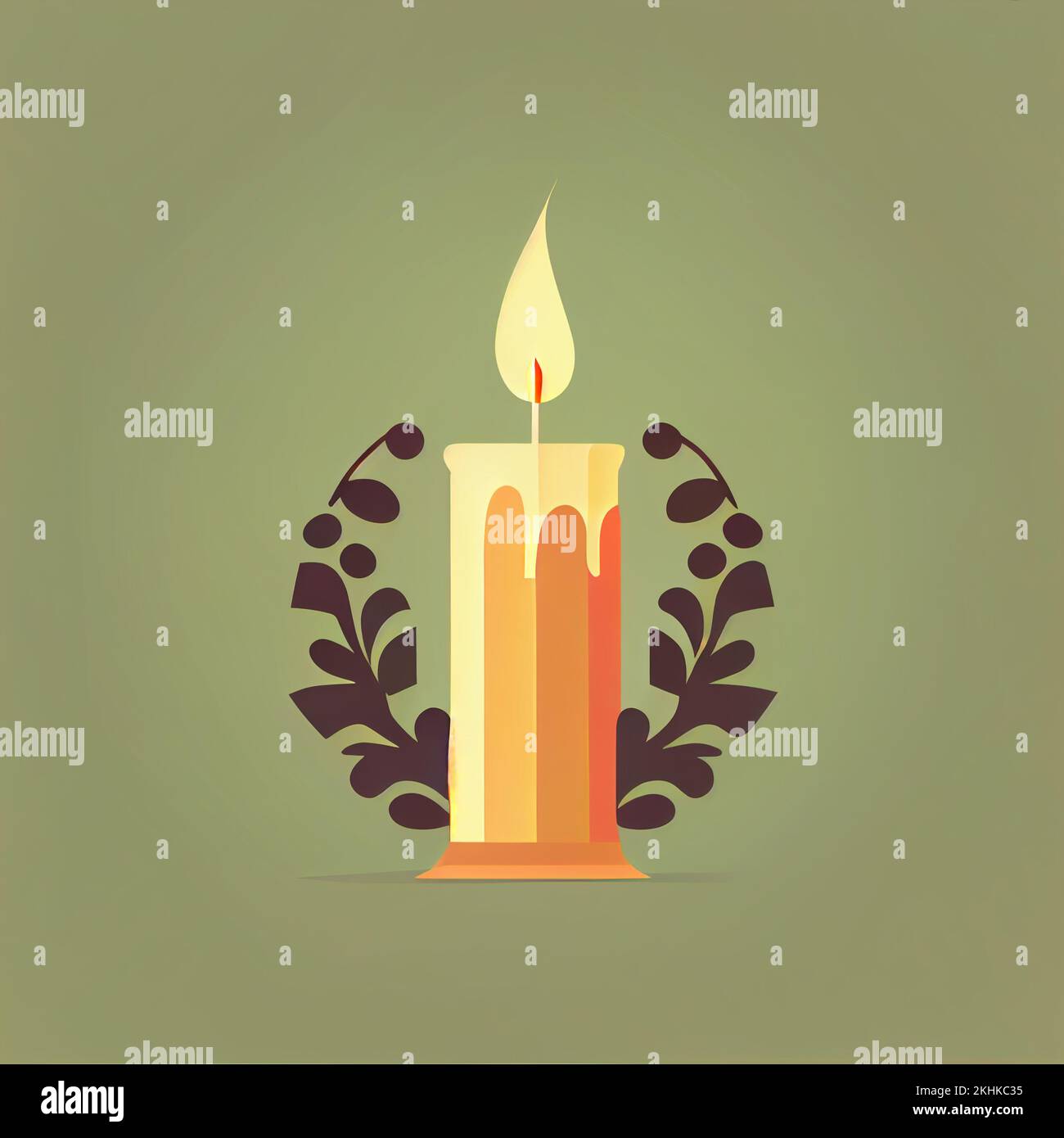 Flat Christmas Candle cartoon wallpaper. Modern flat design in winter